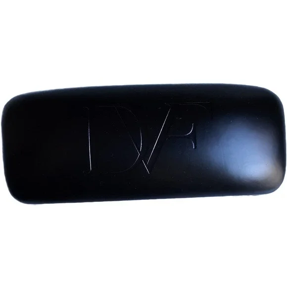 Diane Von Furstenburg Black Sunglasses Glasses Hard Clamshell Case 6.5" x 2" - Picture 1 of 8